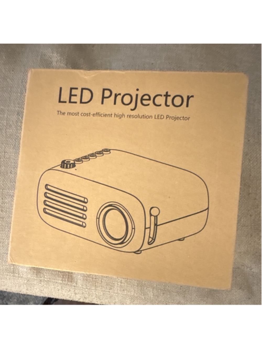 LED Projector LCD Portable Desktop White/Yellow w/ Remote, AV Cable, Adapter